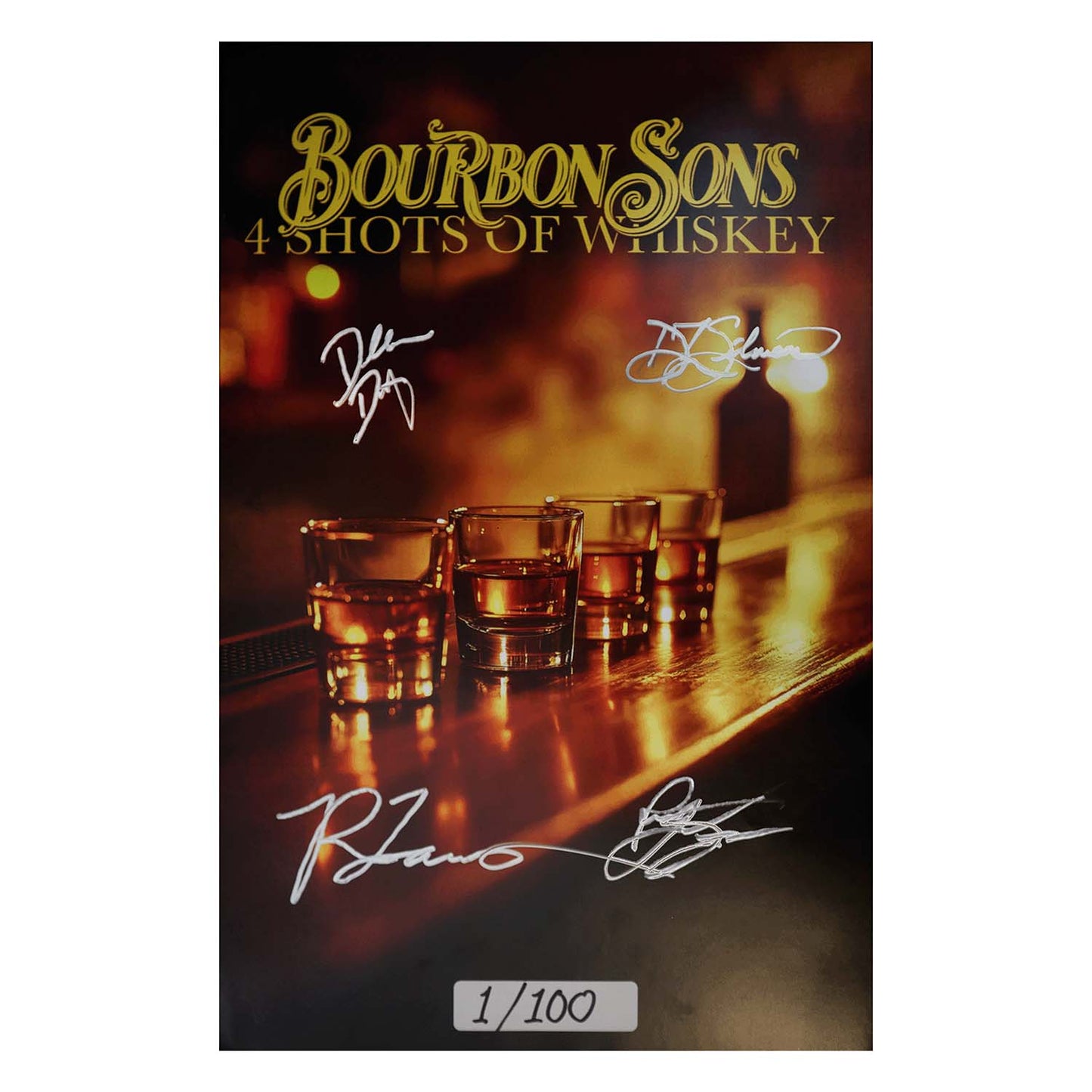 '4 Shots of Whiskey' 11x17 SIGNED Poster